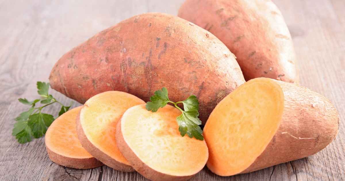 An image of fresh sweet potatoes.