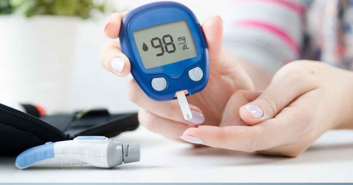 An image of someone checking their blood sugar.